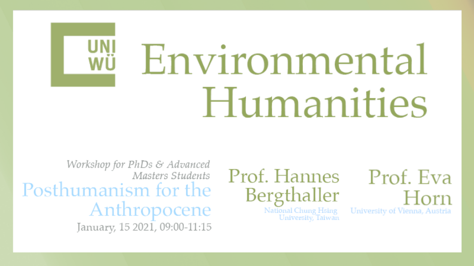 Teaser for the workshop 'Posthumanism for the Anthropocene' 2021