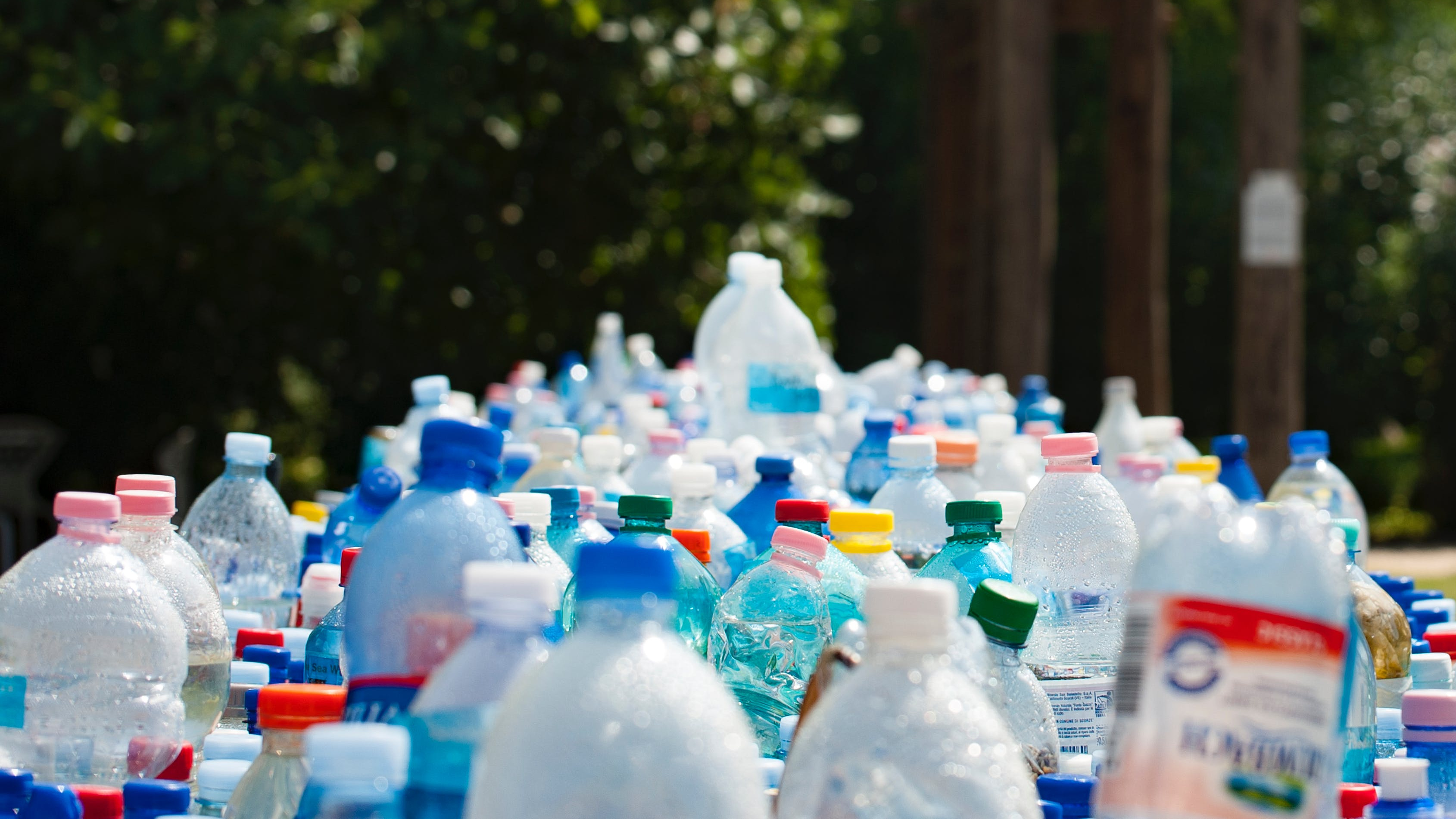 Large pile of plastic bottles