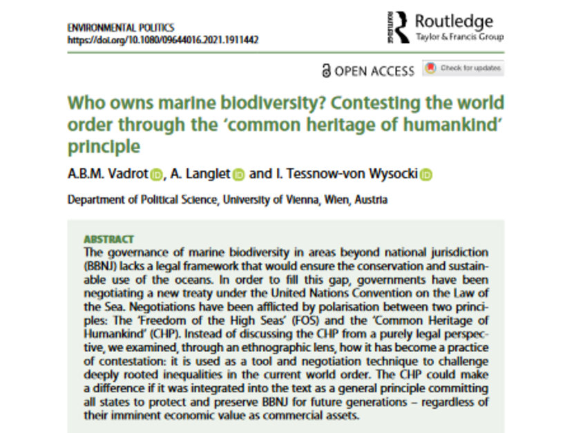 Article preview Marine Biodiversity 2021