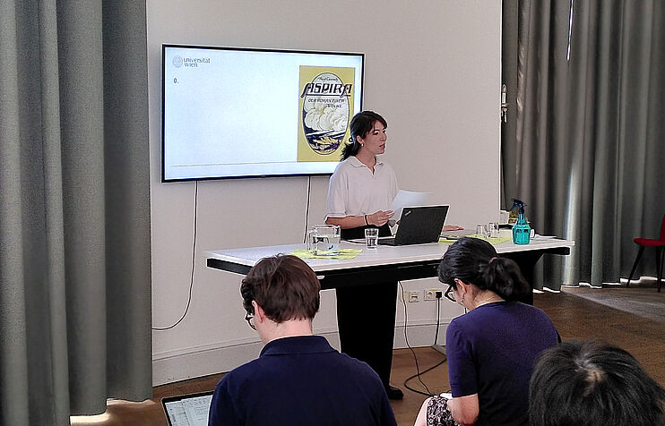 Vera Thomann giving her talk