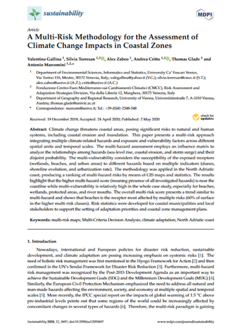 Article preview Sustainability-Climate Change Impacts 2020