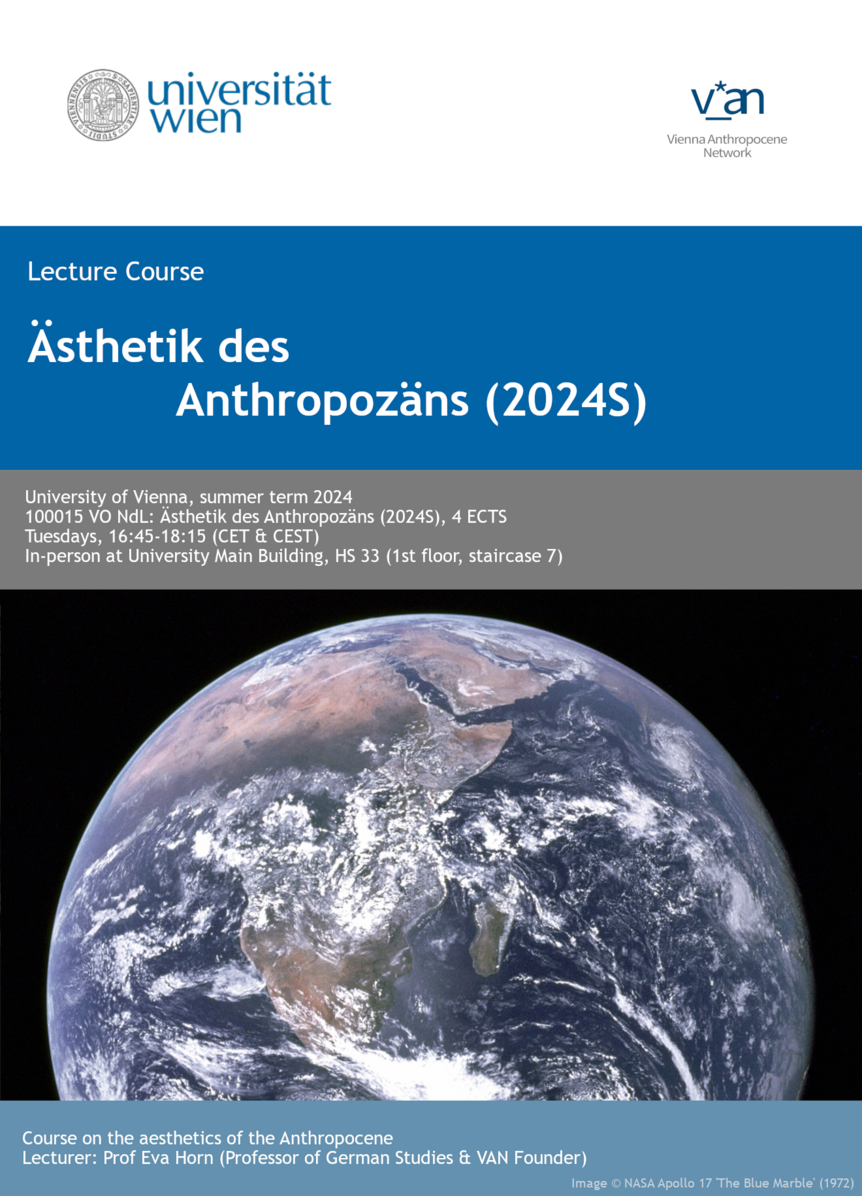 Poster Lecture Series Aesthetics and the Anthropocene