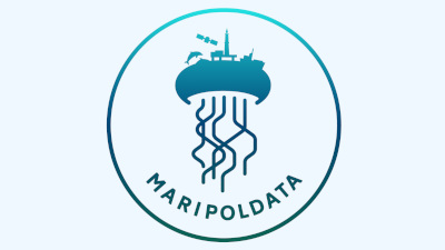 Logo of the Maripoldata project on light-blue background