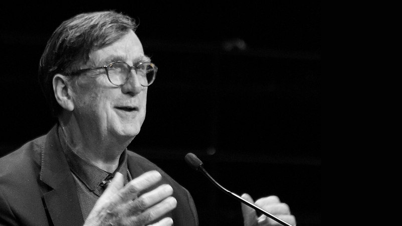 Black-and-white photograph of French philosopher Bruno Latour