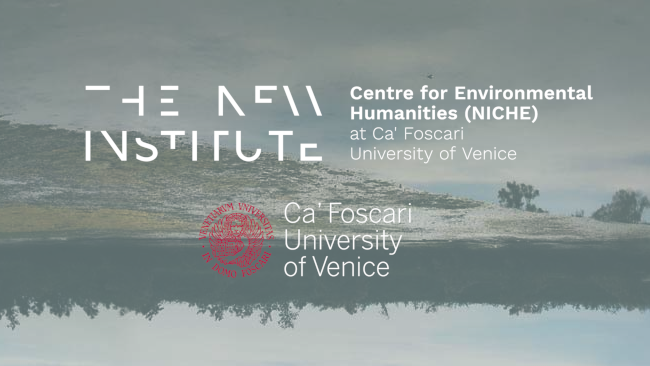 Logo of NICHE and THE NEW INSTITUTE with landscape in the background