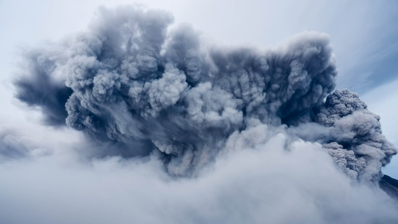 Image of a huge, dark plume of smoke