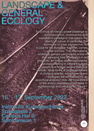 Poster for Landscape & General Ecology Workshop (Background image: old photograph of a coal mining site)